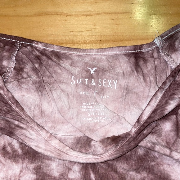 Tie-dye American Eagle shoulder cut out top - Picture 2 of 3